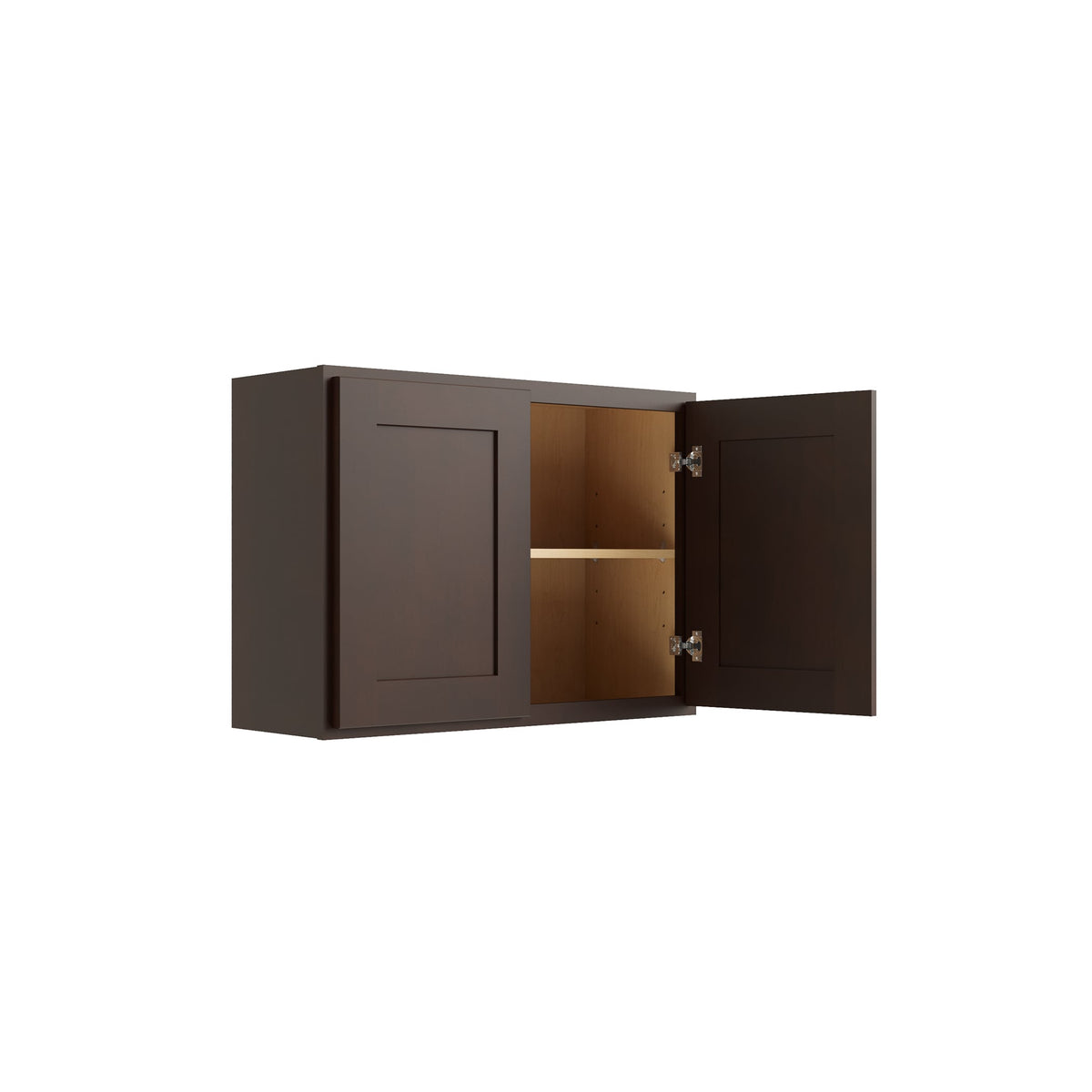 RELIABILT Parkstone 42-in W x 24-in H x 12-in D Espresso Wall Fully Assembled Plywood Cabinet (Shaker Door Style)