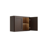 RELIABILT Parkstone 42-in W x 24-in H x 12-in D Espresso Wall Fully Assembled Plywood Cabinet (Shaker Door Style)