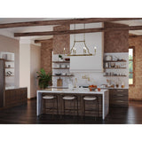 Progress Lighting Myerly 6-Light Weathered Brass Modern/Contemporary Linear Large Hanging Kitchen Island Light
