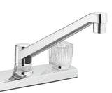 Project Source Chrome 2-Handle Deck-Mount Low-Arc Kitchen Faucet with Deck Plate