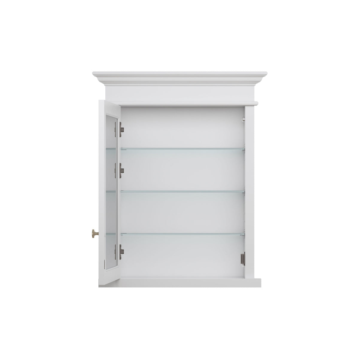 WELLFOR GRACE Solid Wood 26-in x 32-in Recessed Mount White Mirrored Soft Close Medicine Cabinet