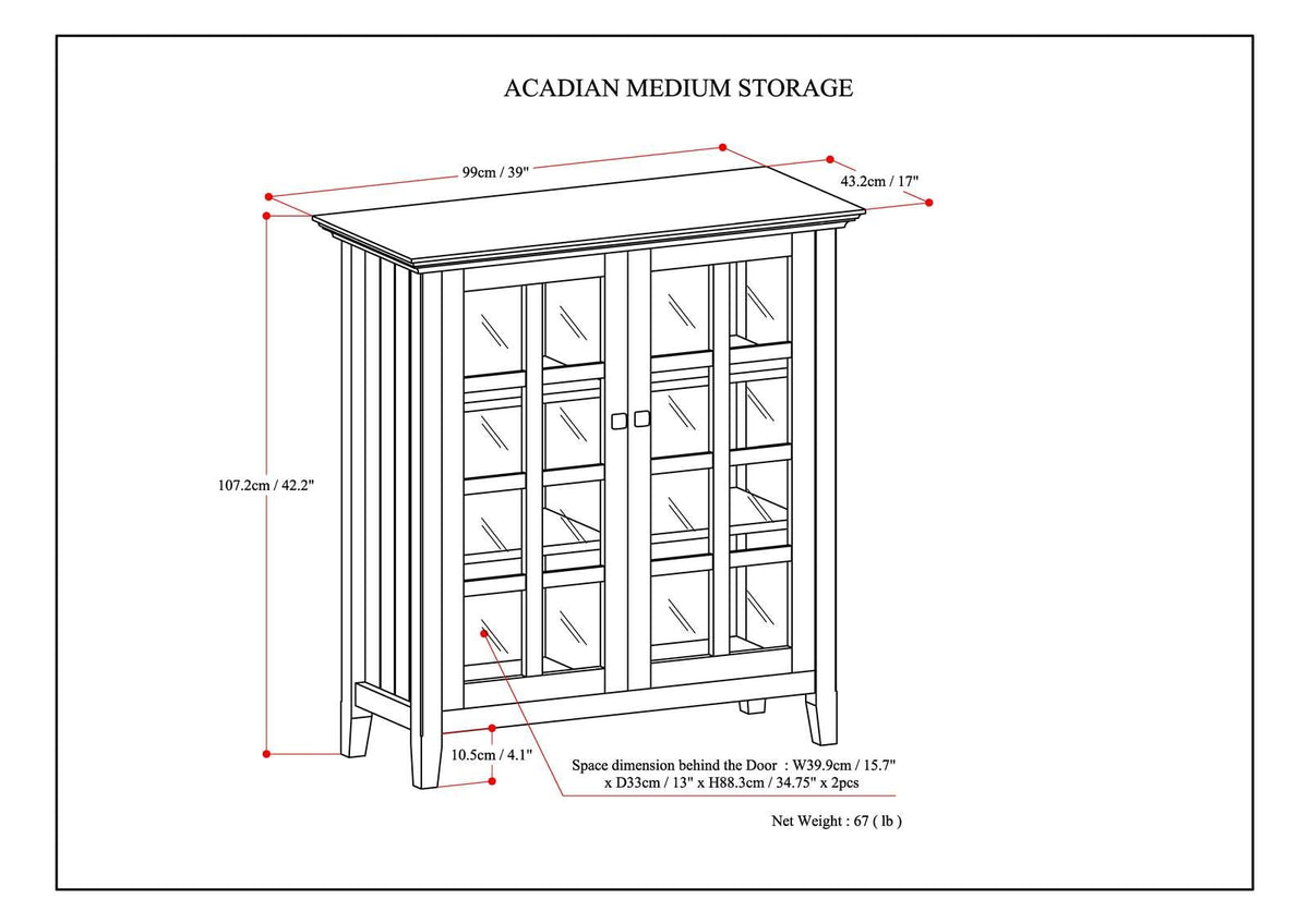 Simpli Home Acadian White Transitional Wood Media Cabinet