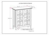 Simpli Home Acadian White Transitional Wood Media Cabinet