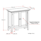 Simpli Home Redmond Rustic Natural Aged Brown Transitional Wood Media Cabinet