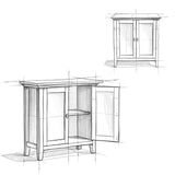Simpli Home Redmond Rustic Natural Aged Brown Transitional Wood Media Cabinet