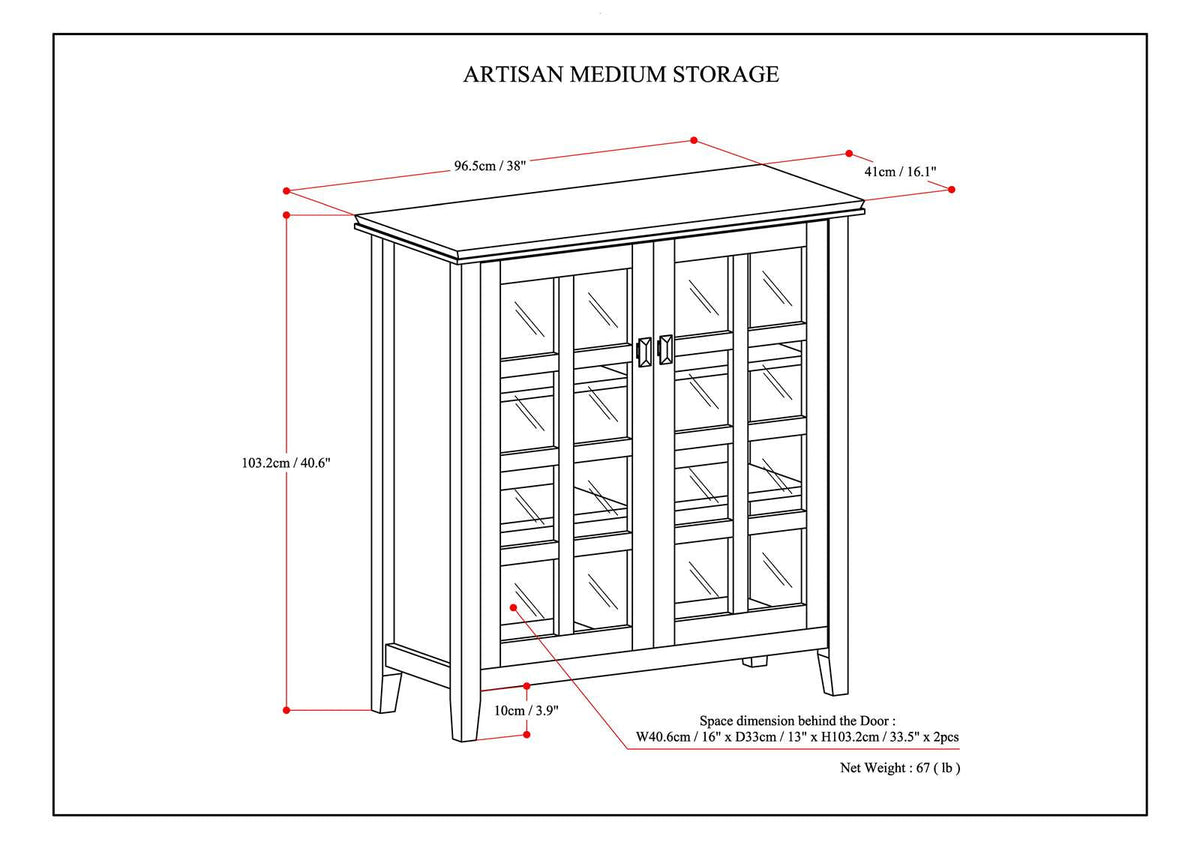 Simpli Home Artisan Black Transitional Wood Media Cabinet