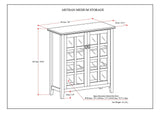 Simpli Home Artisan Distressed Grey Transitional Wood Media Cabinet