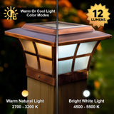 Classy Caps 4-in x 4-in 10-Lumen 1-Watt Copper Solar LED Outdoor Post Cap Light (4100 K)
