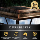 Classy Caps 4-in x 4-in 10-Lumen 1-Watt Copper Solar LED Outdoor Post Cap Light (4100 K)