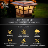 Classy Caps 4-in x 4-in 10-Lumen 1-Watt Copper Solar LED Outdoor Post Cap Light (4100 K)