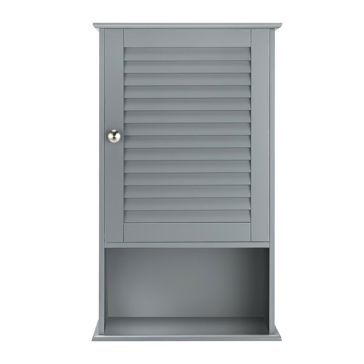 WELLFOR 16.5-in x 27.5-in x 6.5-in Gray Bathroom Wall Cabinet