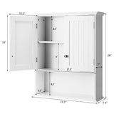 WELLFOR 23.5-in x 28-in x 7.5-in White Bathroom Wall Cabinet