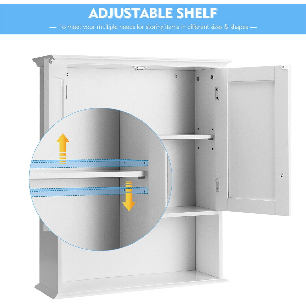 WELLFOR 23.5-in x 28-in x 7.5-in White Bathroom Wall Cabinet