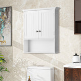 WELLFOR 23.5-in x 28-in x 7.5-in White Bathroom Wall Cabinet