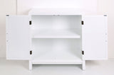 allen + roth White Casual Composite Media Cabinet