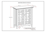 Simpli Home Bedford Rustic Natural Aged Brown Transitional Wood Media Cabinet