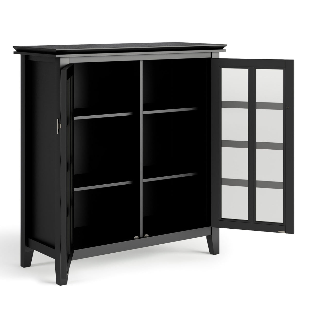 Simpli Home Artisan Black Transitional Wood Media Cabinet