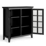 Simpli Home Artisan Black Transitional Wood Media Cabinet