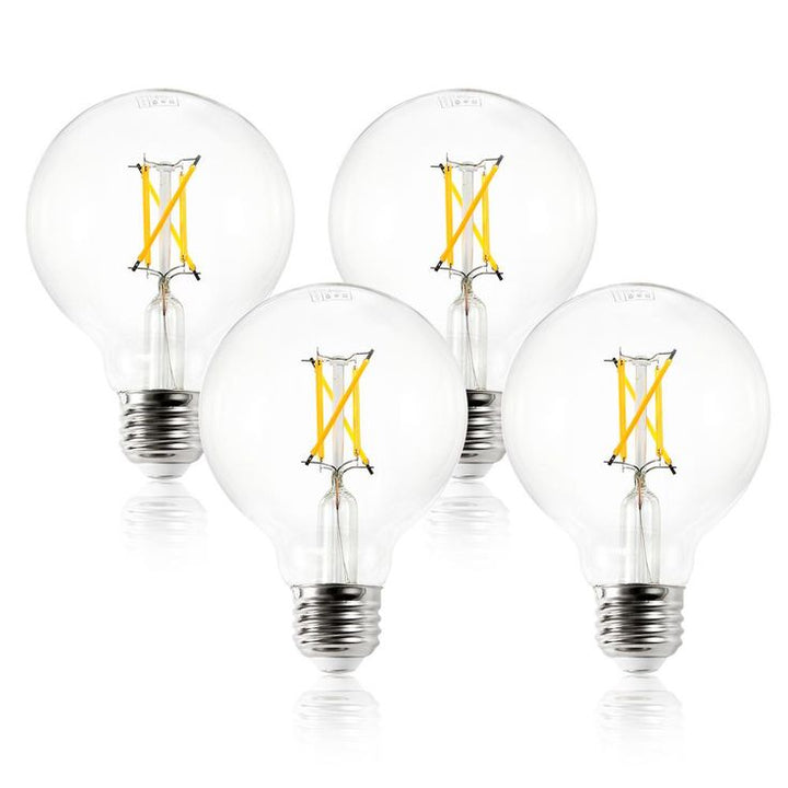 Light Society Niva 60-Watt Equivalent G25 Clear LED Filament Light Bulb (4-Pack)
