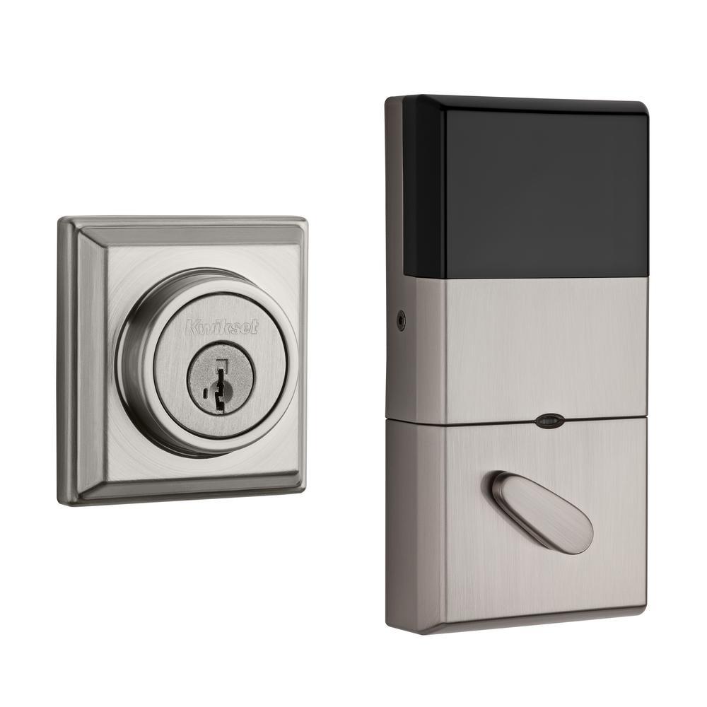 910 Signature Series Contemporary Satin Nickel Single Cylinder Deadbolt with Home Connect Technology - Super Arbor