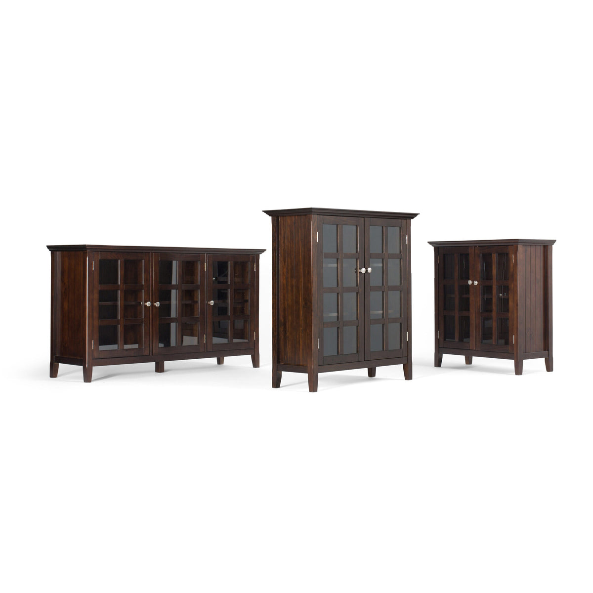 Simpli Home Acadian Brunette Brown Transitional Wood Media Cabinet