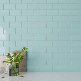 Giorbello Classic Premium Baby Blue 3-in x 6-in Glossy Glass Subway Wall Tile (5-sq. ft/ Carton)