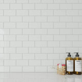 Giorbello Classic Premium Agreeable Gray 3-in x 6-in Glossy Glass Subway Wall Tile (5-sq. ft/ Carton)