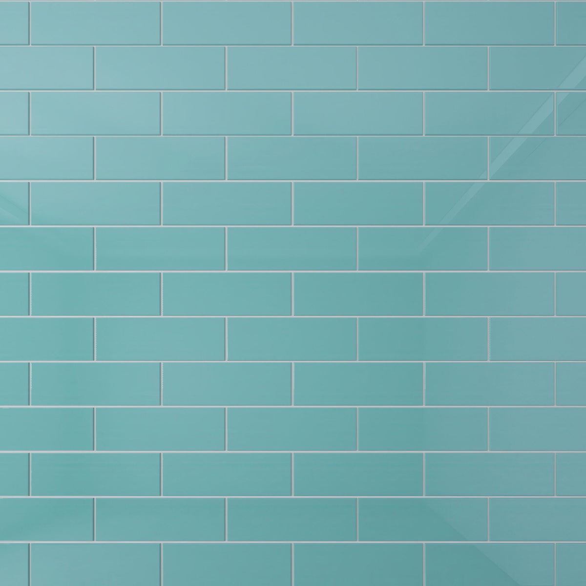 Giorbello Classic Premium Teal 4-in x 12-in Glossy Glass Subway Wall Tile (5-sq. ft/ Carton)