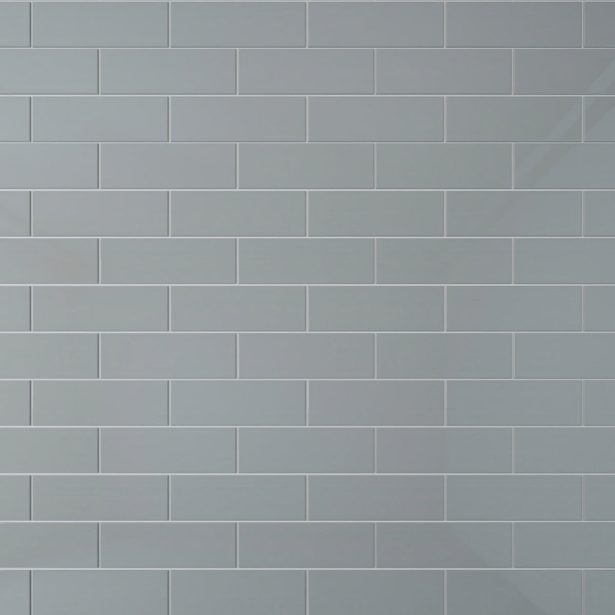 Giorbello Classic Premium True Gray 4-in x 12-in Glossy Glass Subway Wall Tile (5-sq. ft/ Carton)