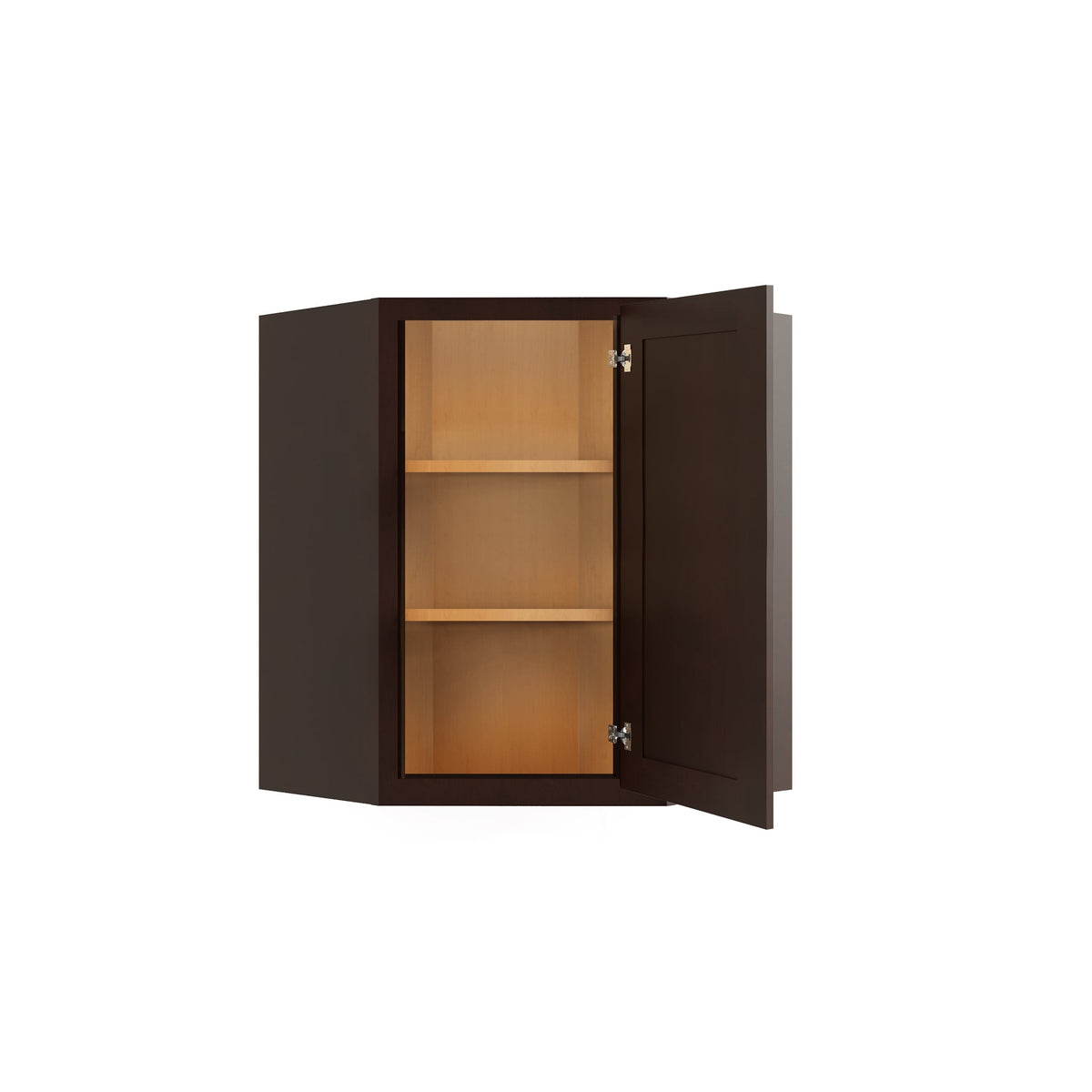 RELIABILT Parkstone 24-in W x 30-in H x 12-in D Espresso Diagonal Wall Fully Assembled Plywood Cabinet (Shaker Door Style)