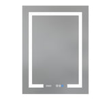 WELLFOR Right Hinge 24-in x 32-in Lighted LED Fog Free Surface Mount Aluminum Mirrored Soft Close Medicine Cabinet with Outlet