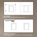WELLFOR Right Hinge 24-in x 32-in Lighted LED Fog Free Surface Mount Aluminum Mirrored Soft Close Medicine Cabinet with Outlet