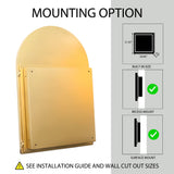 WELLFOR FS Medicine Cabinet 24-in x 36-in Surface/Recessed Mount Gold Mirrored Arched Soft Close Medicine Cabinet