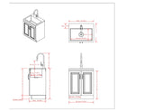 Simpli Home Darwin 27.3-in x 18.9-in White Freestanding Laundry Sink Cabinet