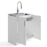 Simpli Home Darwin 27.3-in x 18.9-in White Freestanding Laundry Sink Cabinet