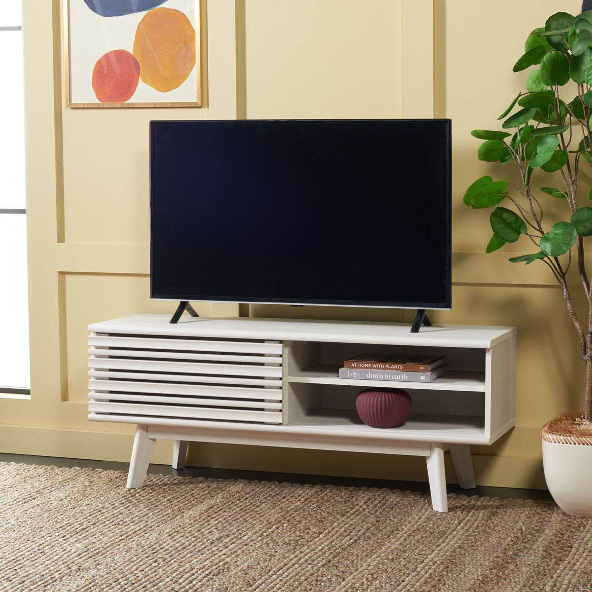 Safavieh Aurelio Bleached White Casual Mdf Media Cabinet