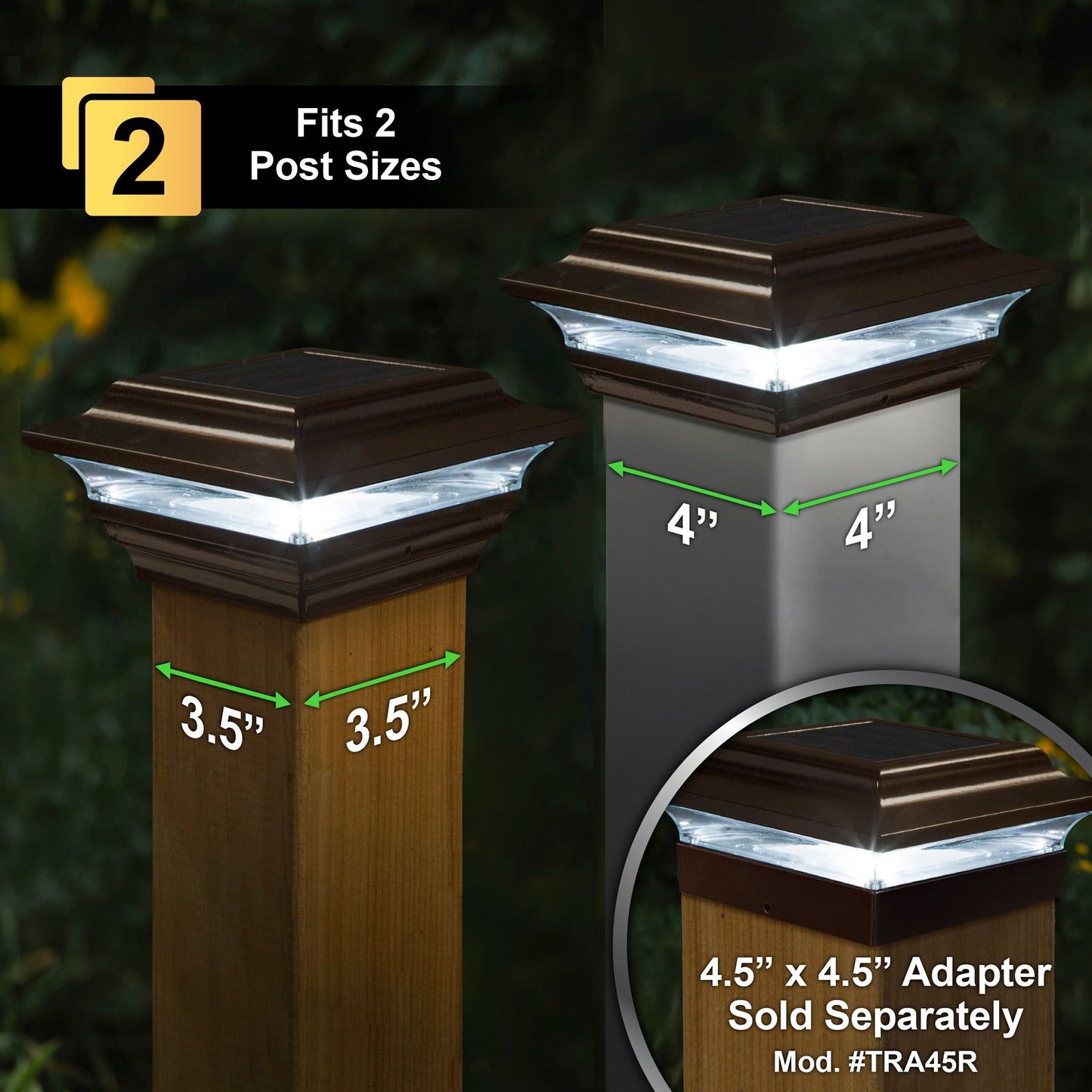 Classy Caps 4-in x 4-in 15-Lumen 1-Watt Bronze Solar LED Outdoor Post Cap Light (4100 K)