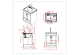 Simpli Home Maile Freestanding Pure White Laundry Sink with Cabinet, Drain, and Faucet
