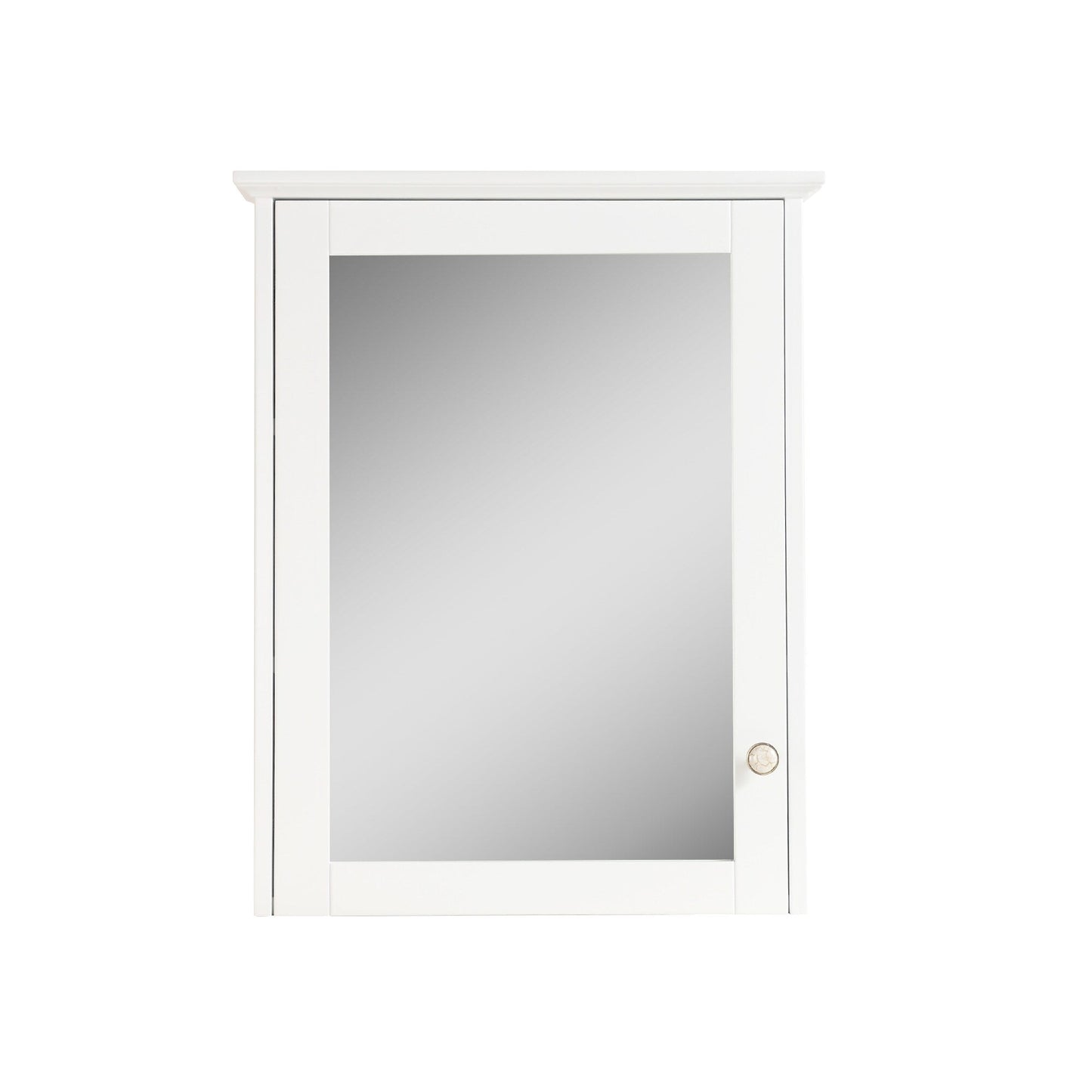 Forclover Assembled Solid Wood 24-in x 30-in Surface Mount White Mirrored Soft Close Medicine Cabinet
