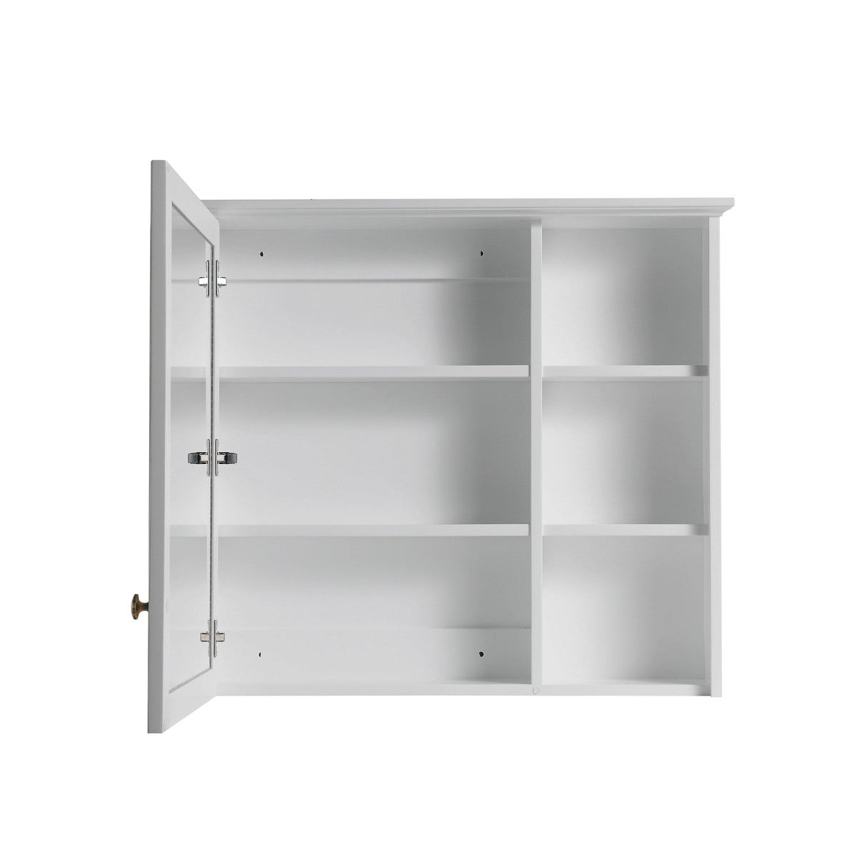 Forclover Assembled Solid Wood 34-in x 30-in Surface Mount Gray Mirrored Soft Close Medicine Cabinet