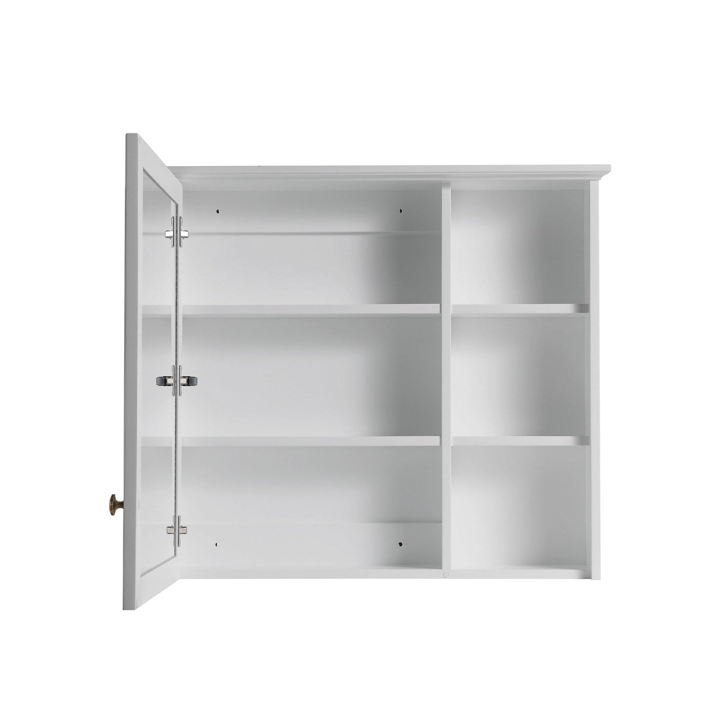 Forclover Assembled Solid Wood 34-in x 30-in Surface Mount Gray Mirrored Soft Close Medicine Cabinet