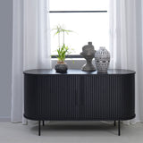 Contemporary/Modern Black Oak Wood Oak Sideboard