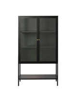 Contemporary/Modern Black Metal China Cabinet