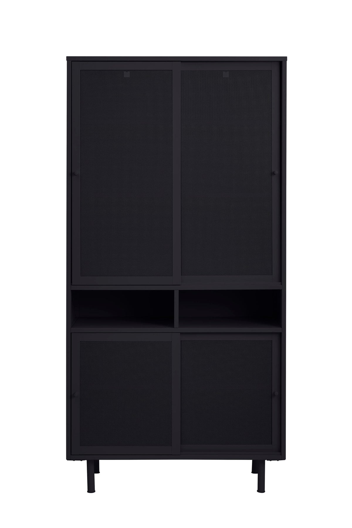 Contemporary/Modern Black Metal China Cabinet