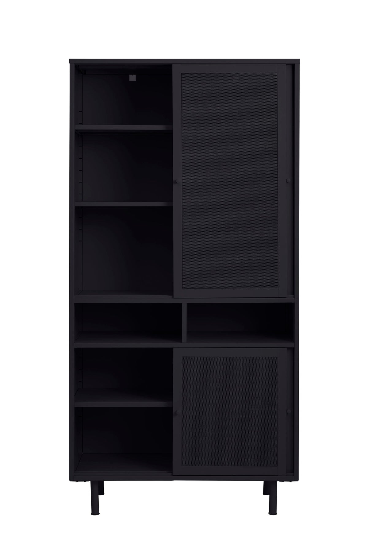 Contemporary/Modern Black Metal China Cabinet