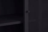 Contemporary/Modern Black Metal China Cabinet