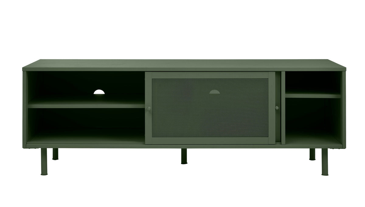Olive Green Contemporary/Modern Metal Media Cabinet