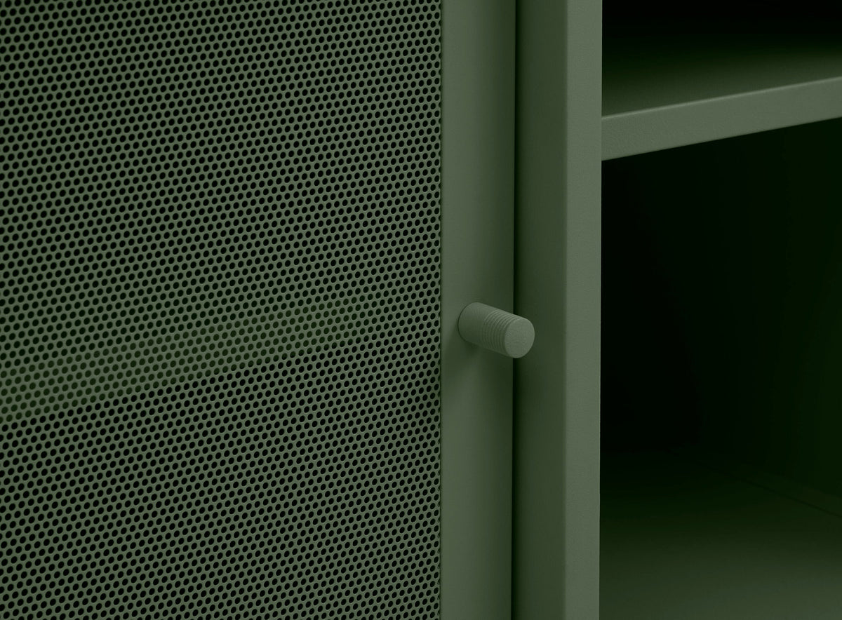 Olive Green Contemporary/Modern Metal Media Cabinet