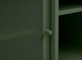 Olive Green Contemporary/Modern Metal Media Cabinet