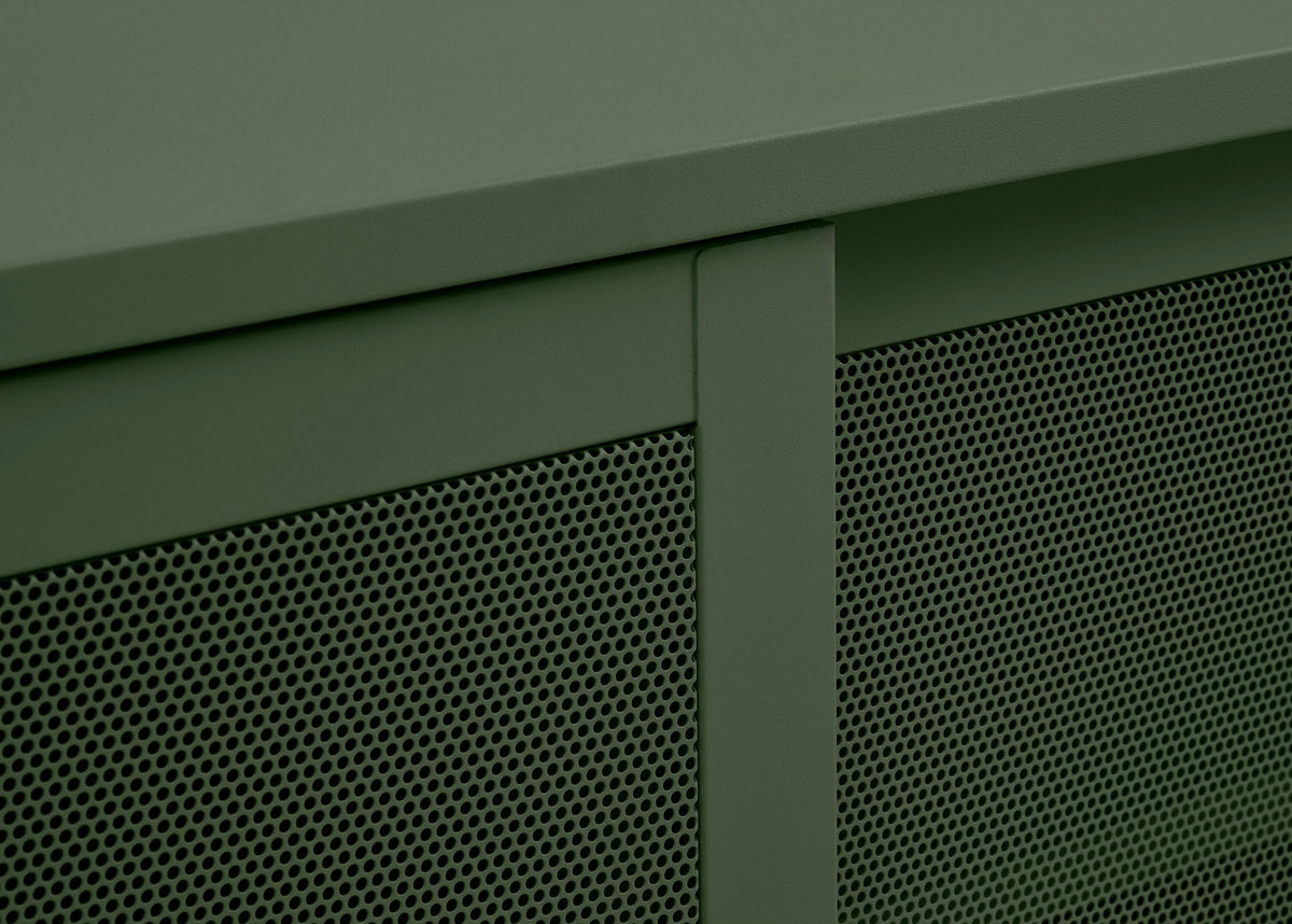 Olive Green Contemporary/Modern Metal Media Cabinet